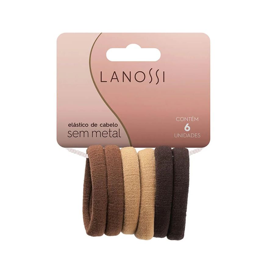 Lanossi Elástico de Cabelo Capuccino - 6 unidades