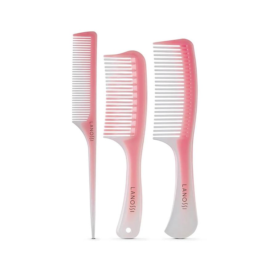 de Conjunto Pente de Cabelo Lanossi Rosé com 3 unidades