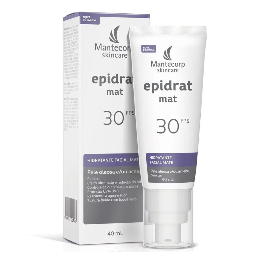 Epidrat Protetor Solar Facial Hidratante Antioliosidade FPS 30 Pele Oleosa Sem Cor 40ml