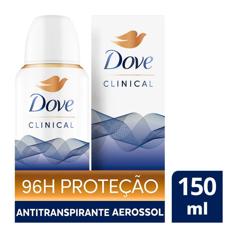 Dove Desodorante Antitranspirante Aerosol Clinical Original Clean Feminino 96h 150ml