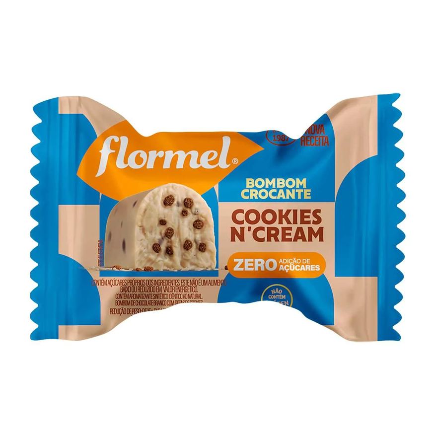 Flormel Bombom Cookies N'Cream Zero Açúcar com 12g