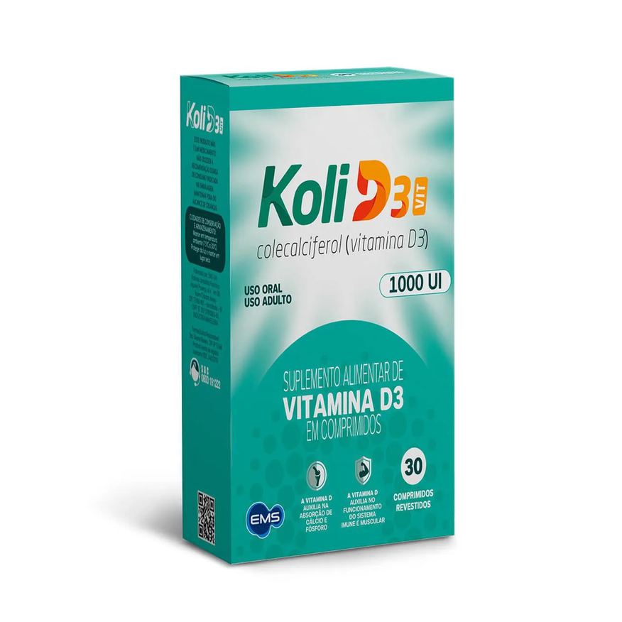 Koli D3 Vitamina D 1.000UI Vit 30 comprimidos
