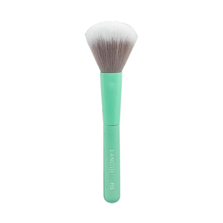 com Kit 3 Pinceis de Maquiagem Lanossi e 1 Esponja + 1 Necessaire Mint Green