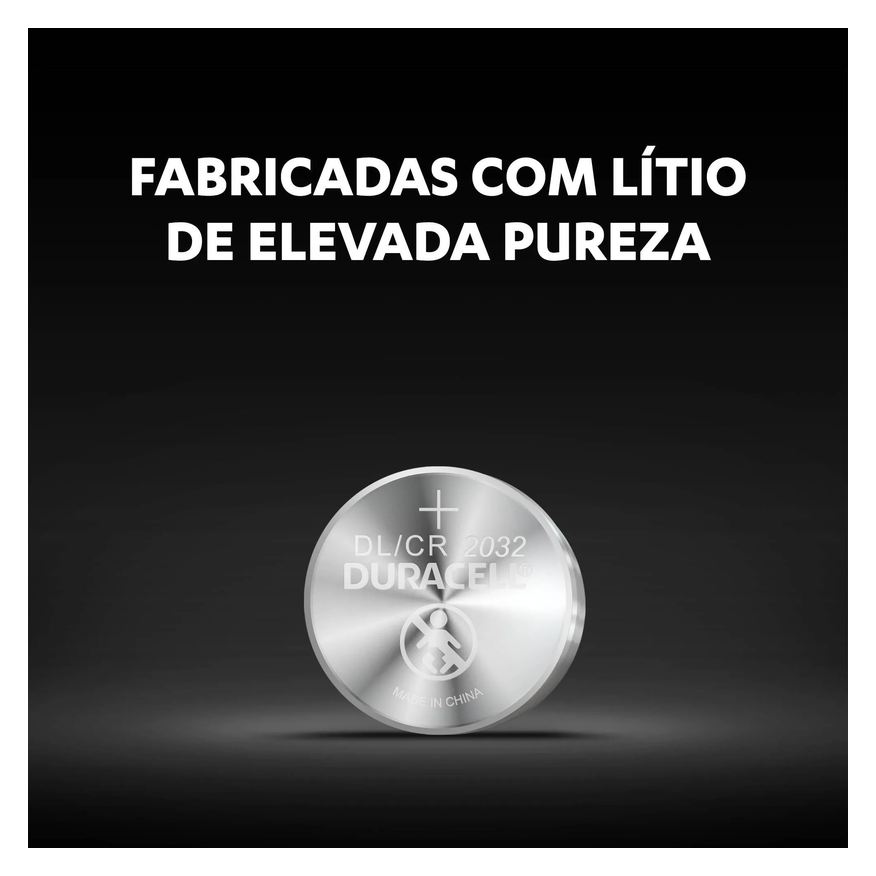 de Pilha Lítio Duracell Tipo Moeda Bateria CR2032 2 unidades