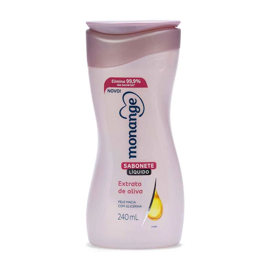 Monange Sabonete Líquido Extrato de Oliva com 240ml