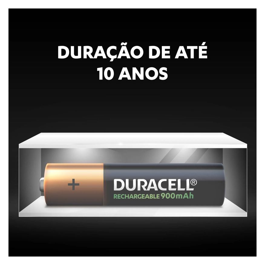 Alcalina Pilha Duracell Recarregável AAA com 4 unidades