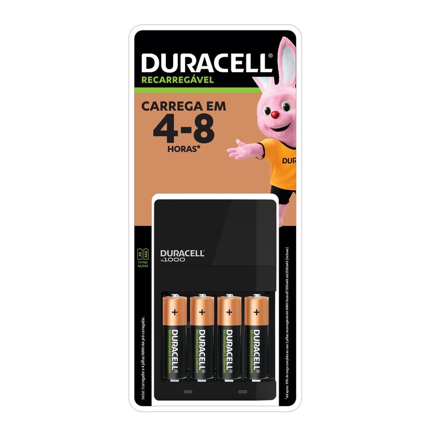 Duracell Carregador de Pilhas Recarregáveis AA e AAA com 1 unidade
