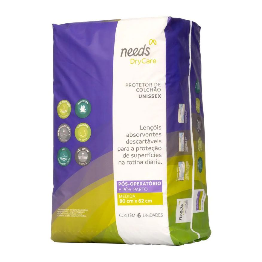Needs Protetor para Colchão Descartável Unissex 82x62cm 6 unidades
