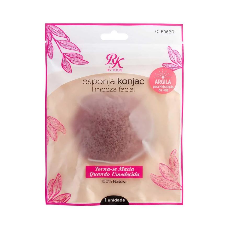 Kiss Esponja Konjac de Limpeza Facial RK By Argila com 1 Unidade
