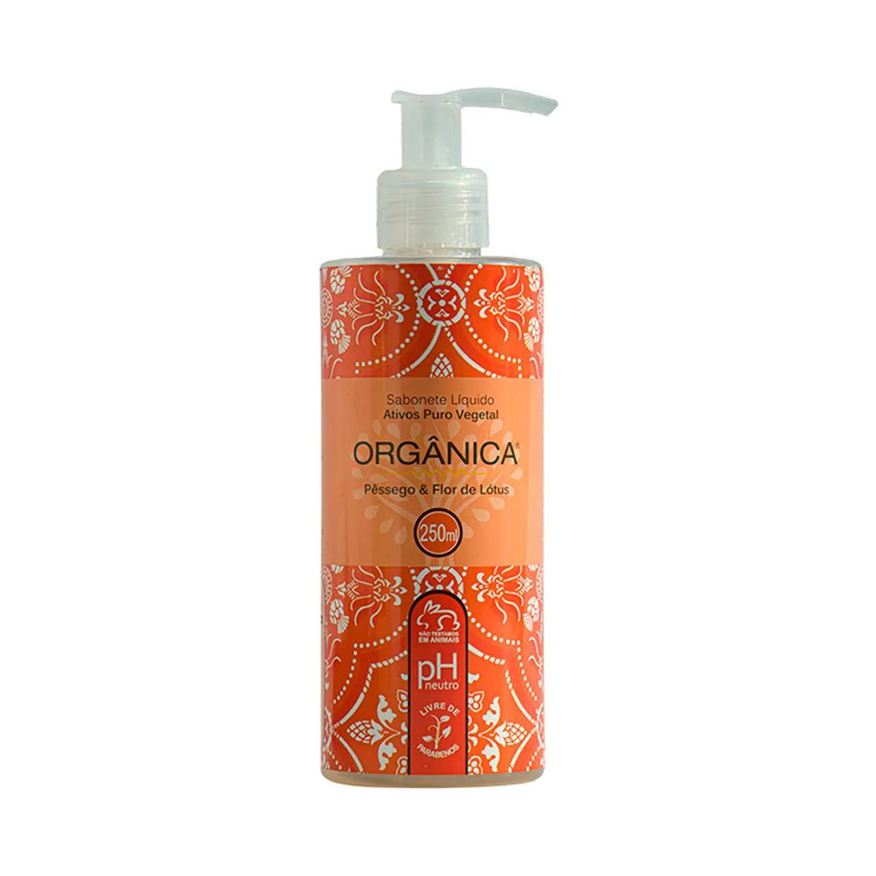 Organica Sabonete Líquido Puro Vegetal Orgânica Pêssego & Flor de Lótus com 250ml