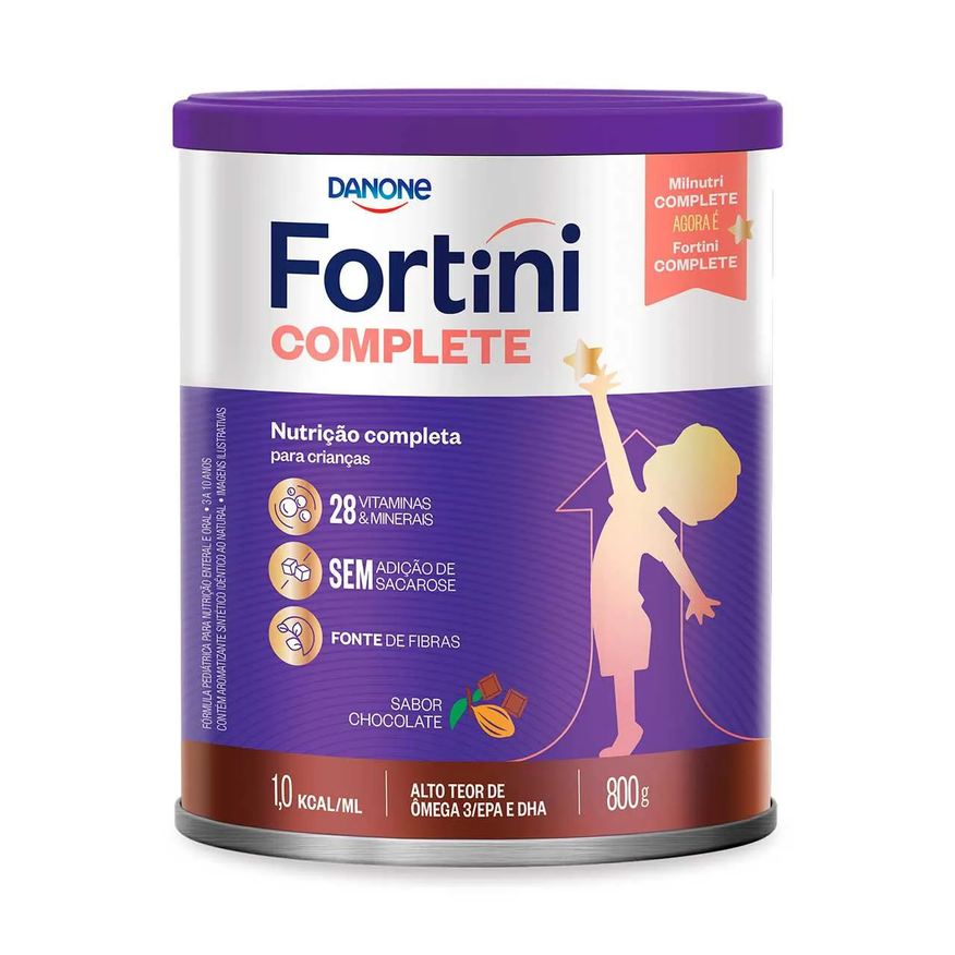 Fortini Fórmula Infantil Complete Danone Chocolate 3 a 10 anos 800g