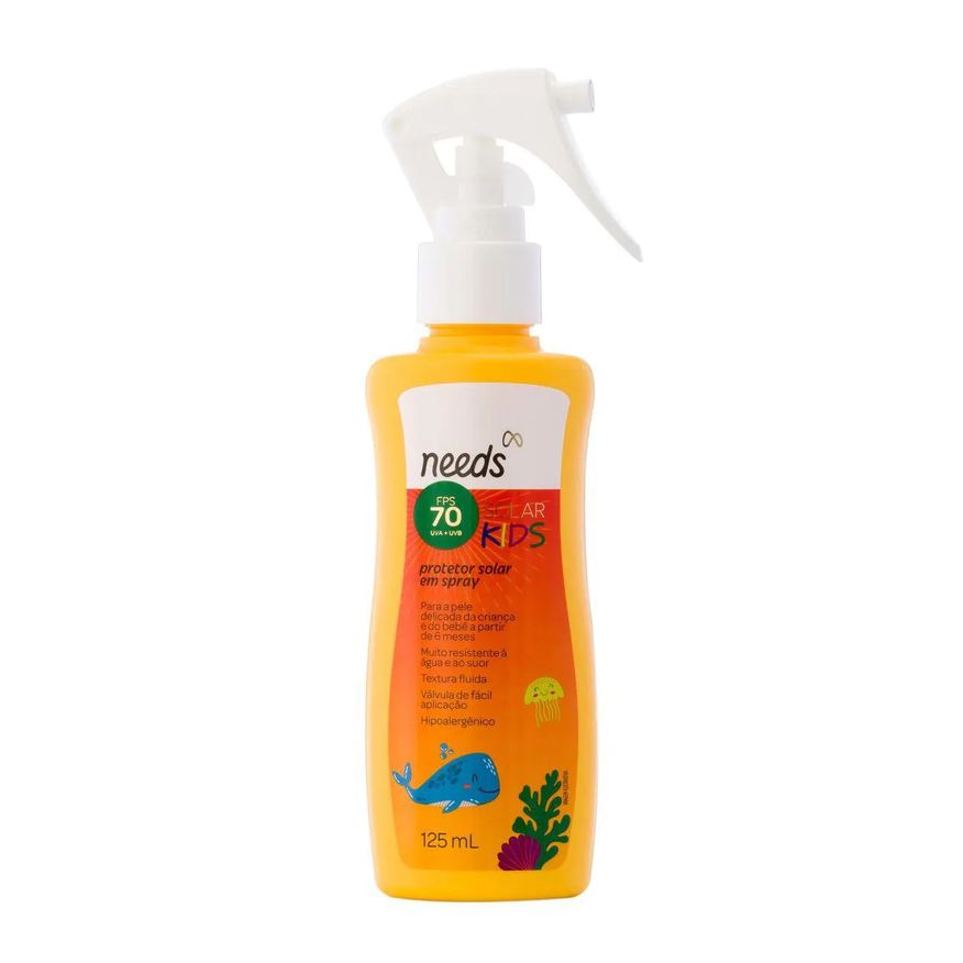 Needs Protetor Solar Infantil FPS 70 Solar Kids Spray 125ml