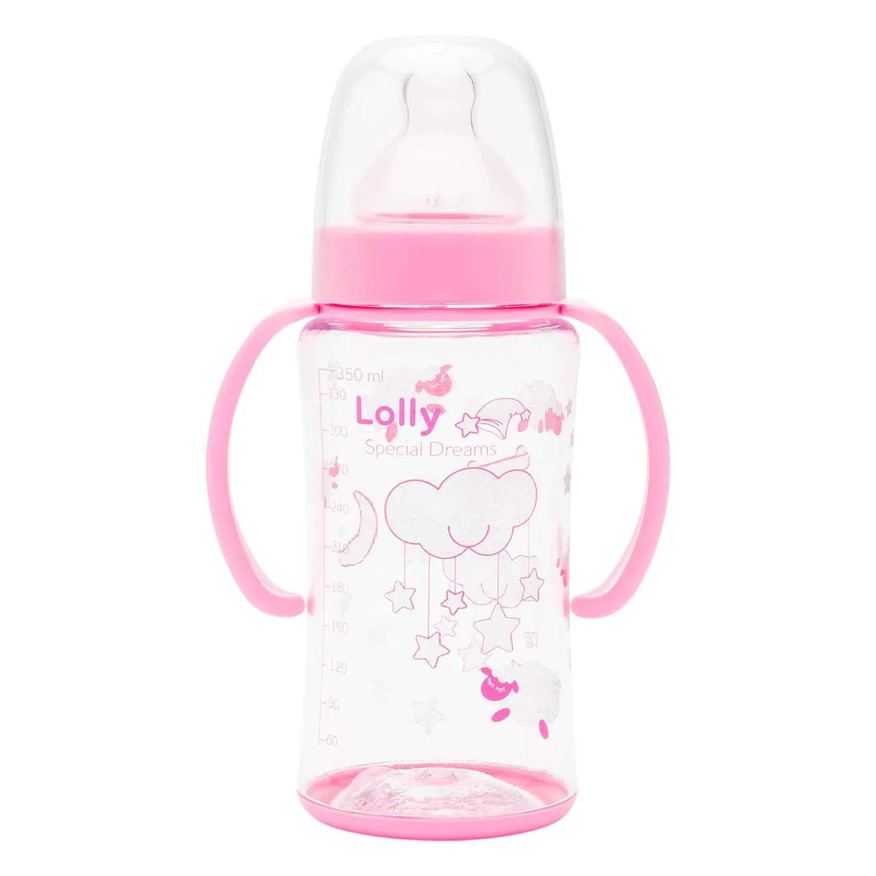 Lolly Mamadeira Big Dreams com Alça Rosa 350ml - 1 unidade