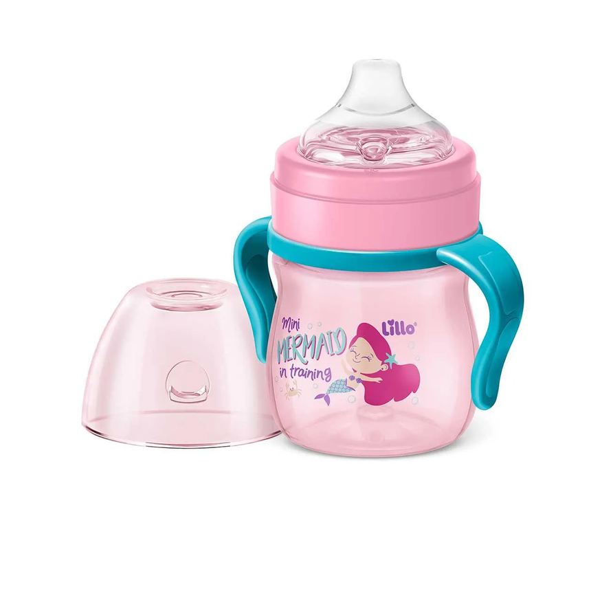 Lillo Caneca de Aprendizado Evolution com Alça Rosa 150ml