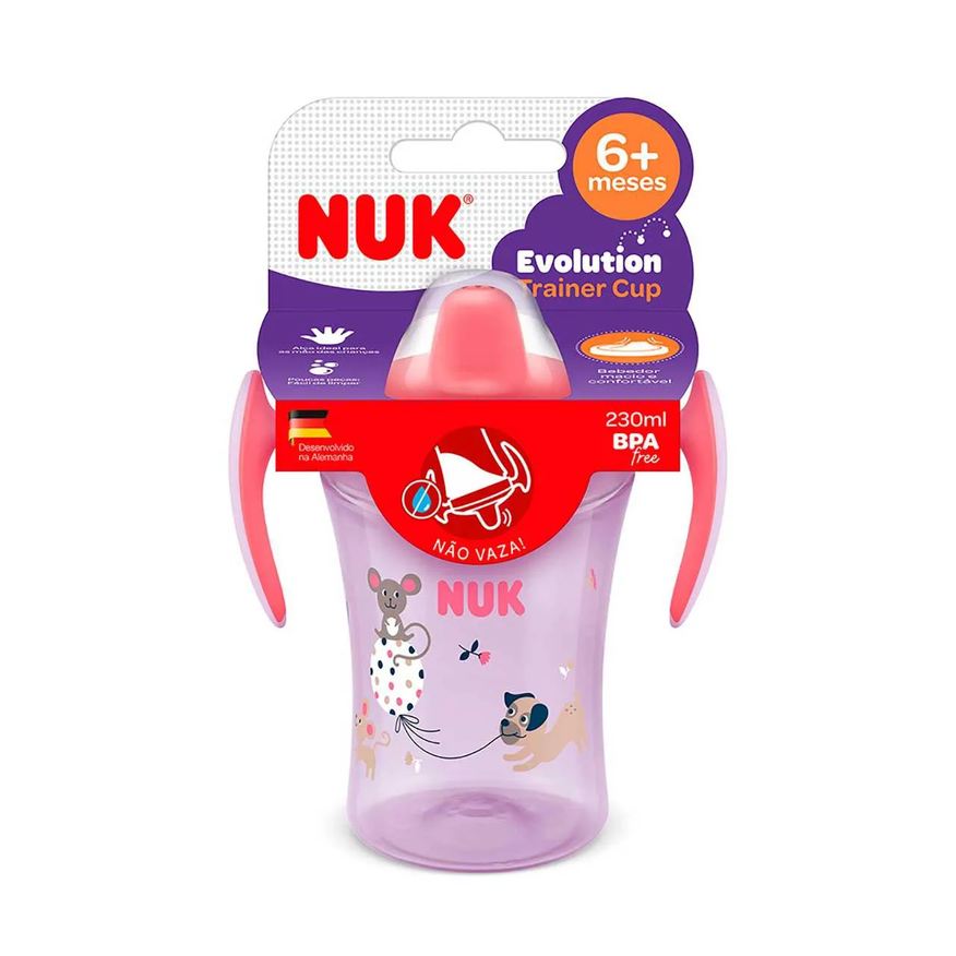 NUK Copo Trainer Evolution Bico TPE Rosa 230ml - 1 unidade