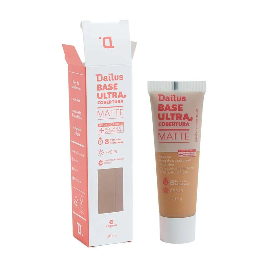 Líquida Base Dailus Ultra Cobertura Matte 28ml - D6 Médio