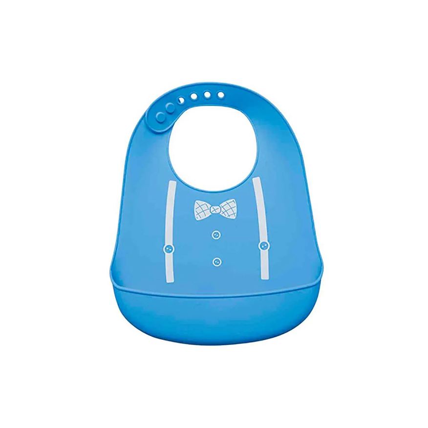 Buba Babador de Silicone com Pega Migalhas Baby Azul 1 unidade