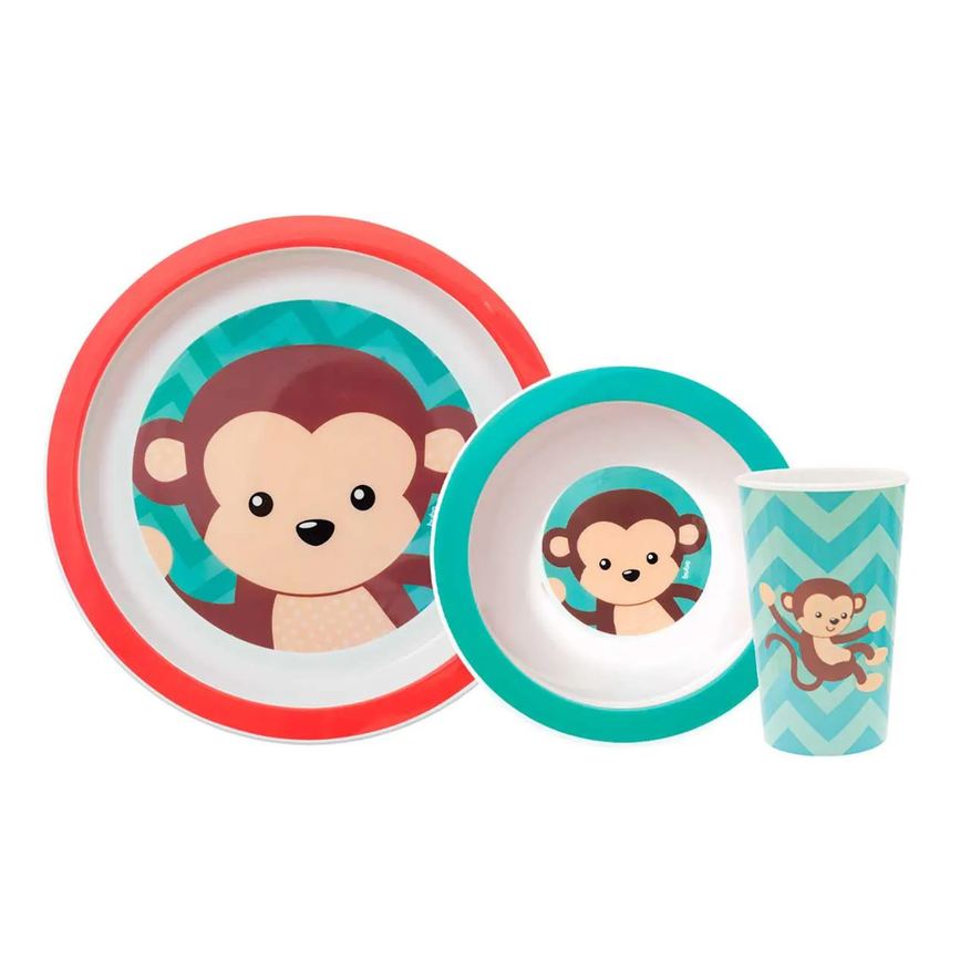 Buba Kit Refeição Baby Animal Fun Macaco com 1 unidade