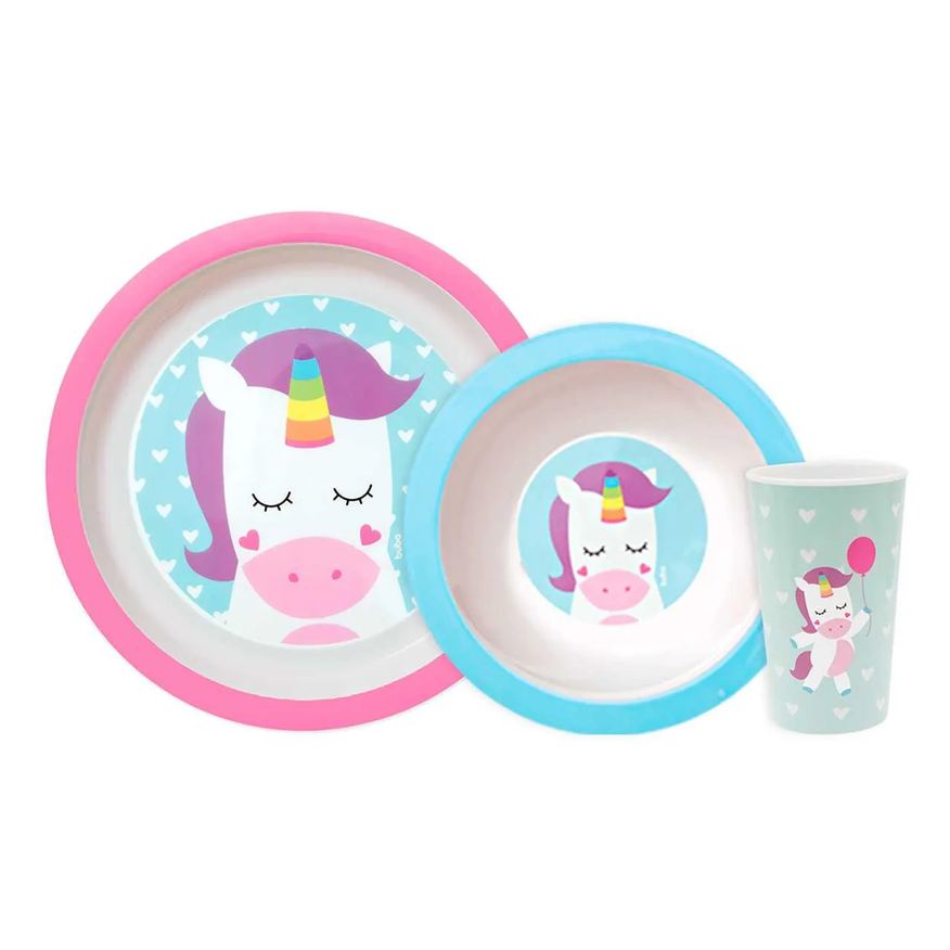 Buba Kit Refeição Baby Animal Fun Unicórnio com 1 unidade