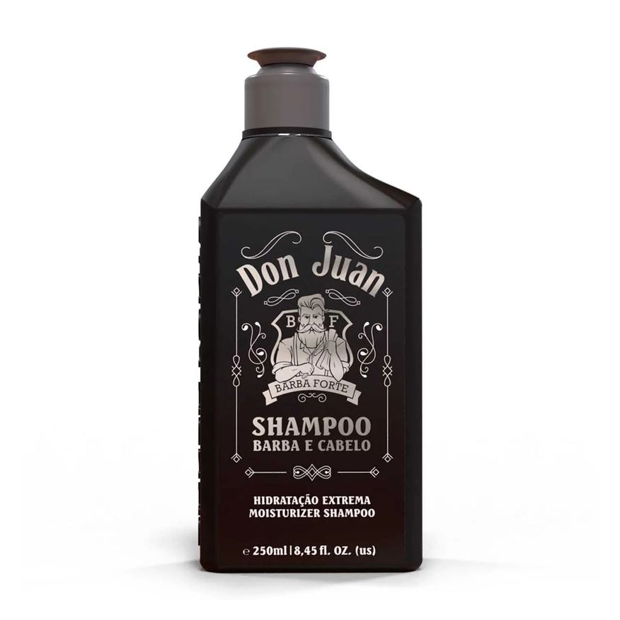 Barba Forte Shampoo Don Juan Hidratação Extrema Barba e Cabelo com 250ml