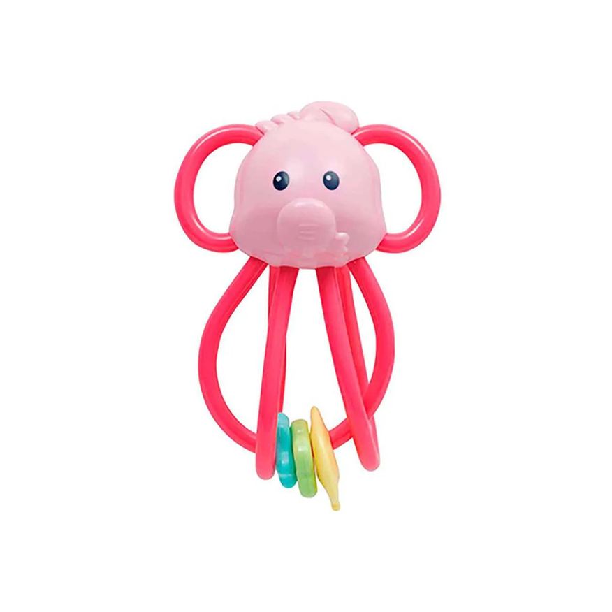 Buba Chocalho Baby Elefantinho Divertido Rosa com 1 unidade