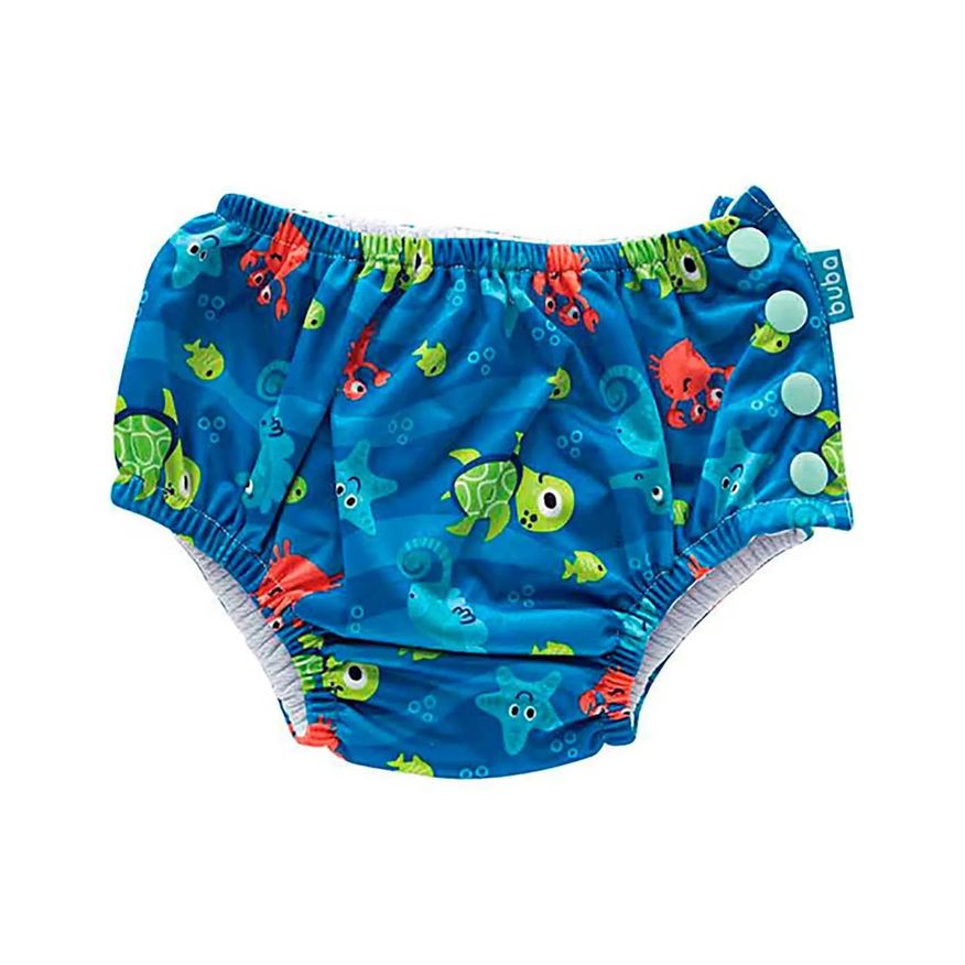 Buba Sunga Reutilizável de Piscina Baby Fundo do Mar Tamanho P