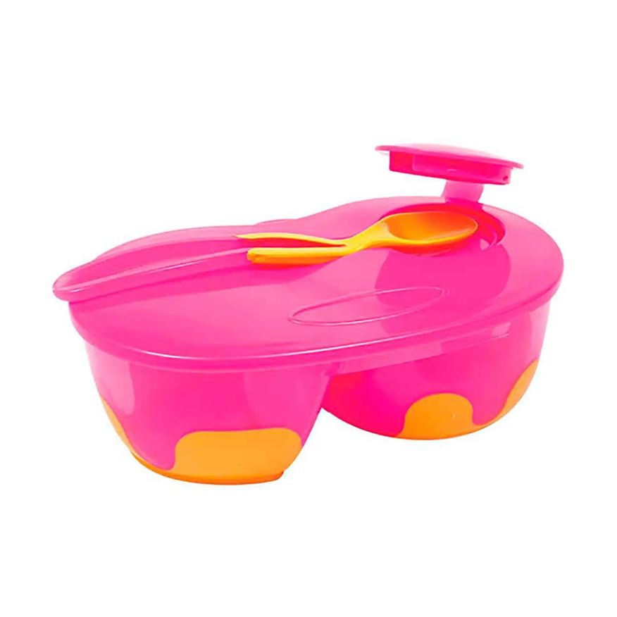 Buba Kit Refeição com Divisória Baby Rosa com 1 unidade