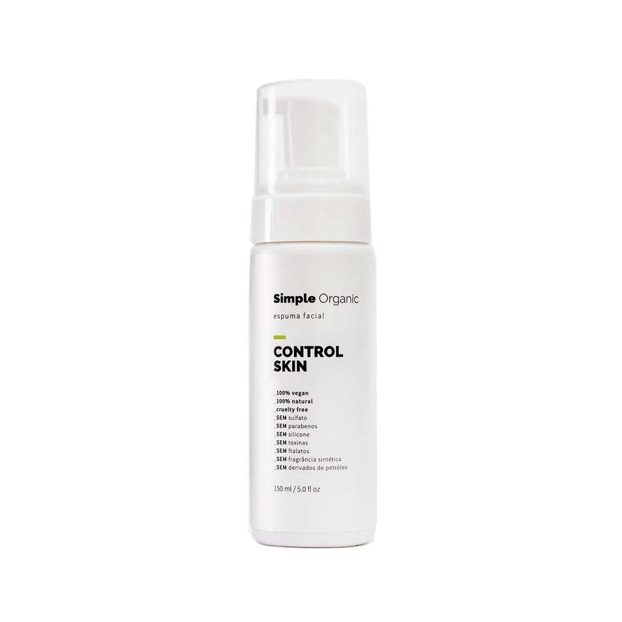 Simple Organic Espuma de Limpeza Facial Control Skin com 150ml