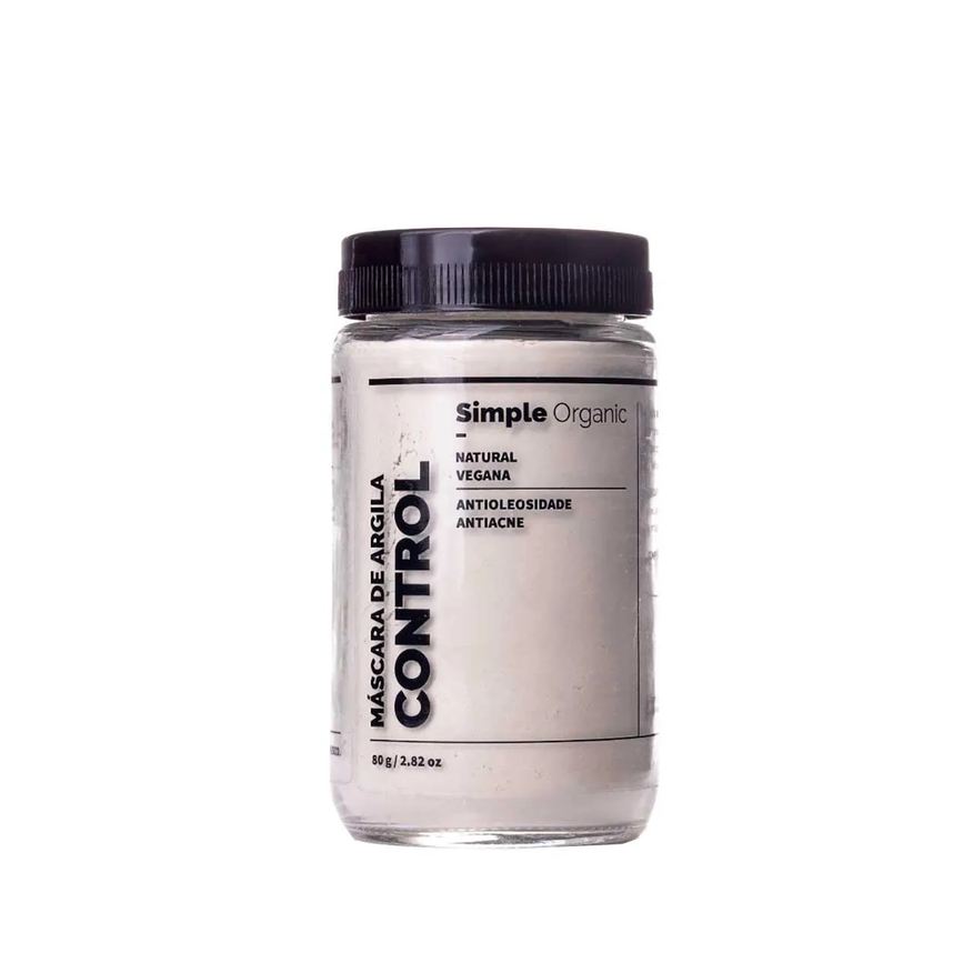 Simple Organic Máscara Facial de Argila Control Antiacne 80g
