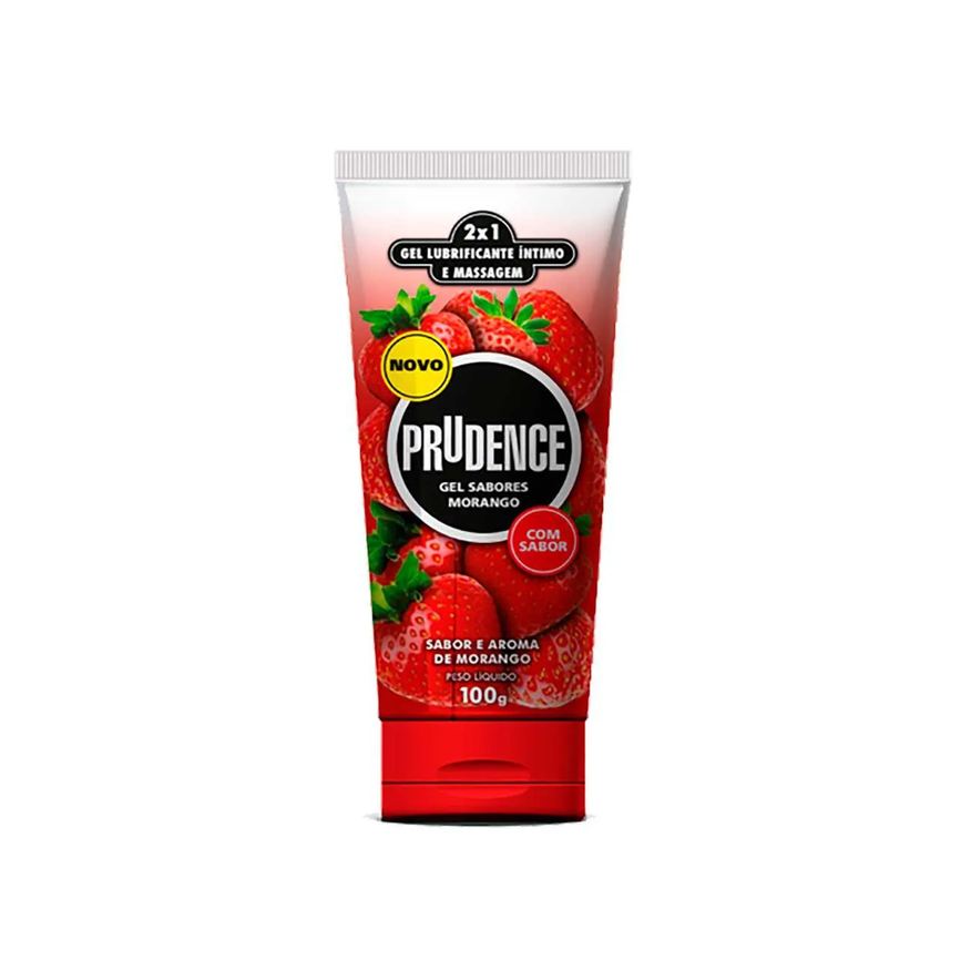 Prudence Gel Lubrificante Íntimo e Massagem 2 em 1 Morango com 100g