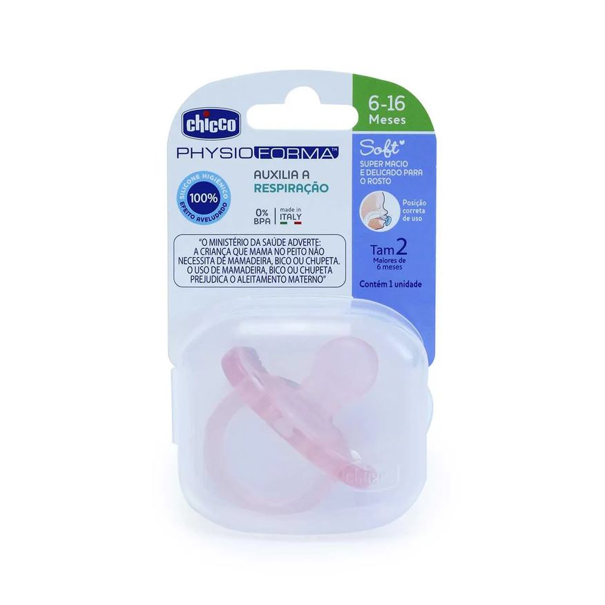 Chicco Chupeta Physio Forma Soft Tamanho 2 Rosa Claro - 1 unidade