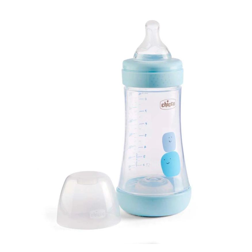Chicco Mamadeira Perfect 5 Fluxo Médio 2m+ Azul 240ml - 1 unidade