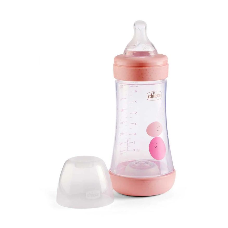 Chicco Mamadeira Perfect 5 Fluxo Médio 2m+ Rosa 240ml - 1 unidade
