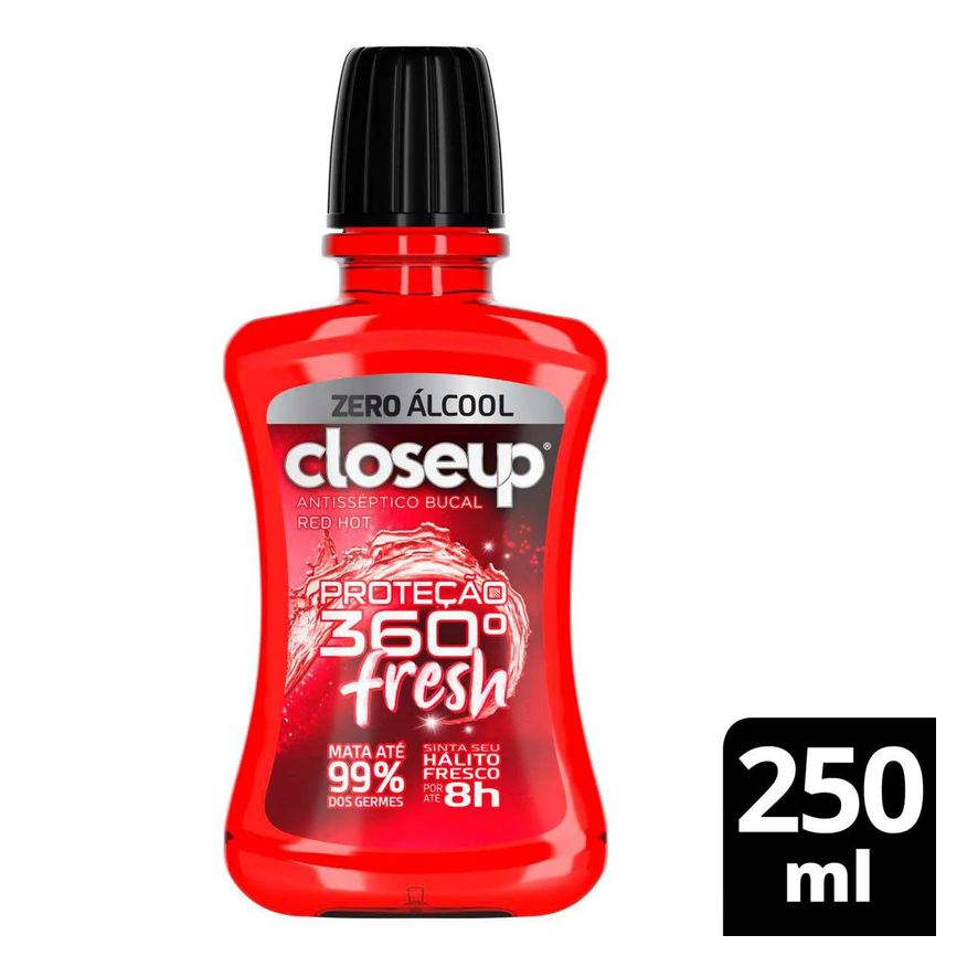 Closeup Enxaguante Bucal Sem Álcool Red Hot Proteção 360° Fresh 250ml