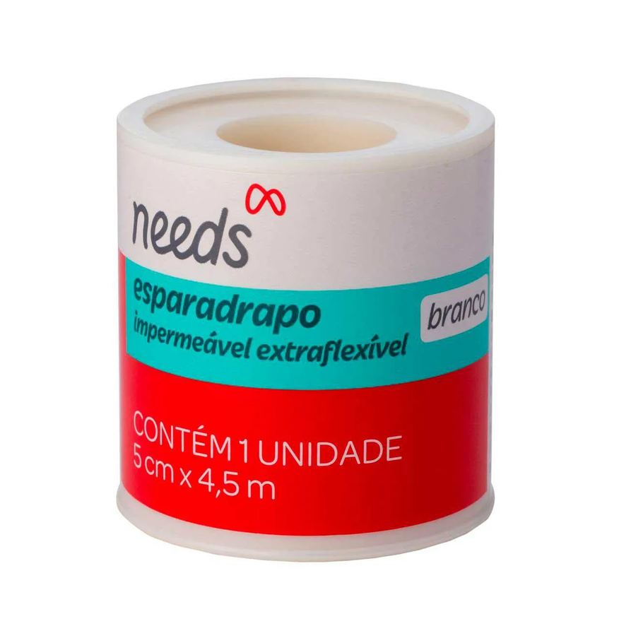 Needs Esparadrapo Branco Impermeável 5cm x 4,5m 1 unidade