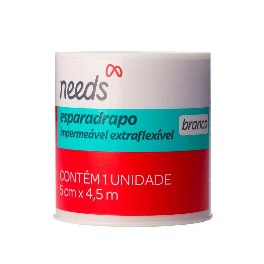 Needs Esparadrapo Branco Impermeável 5cm x 4,5m 1 unidade