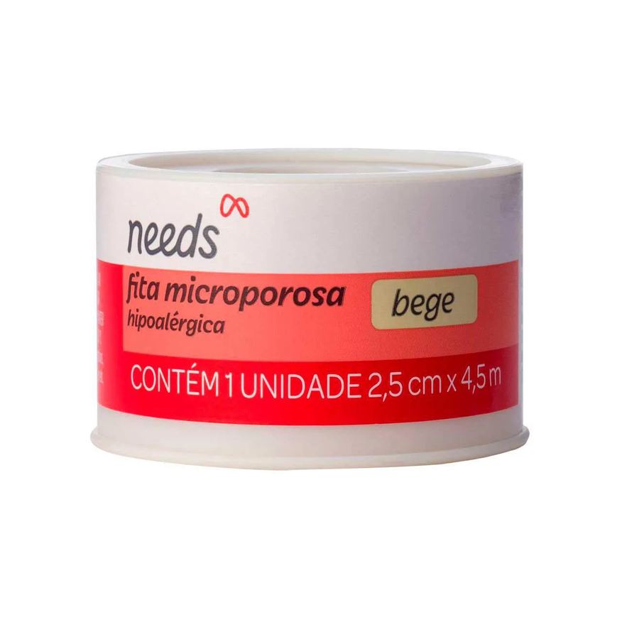 Needs Fita Microporosa Bege 2,5cm x 4,5m 1 unidade