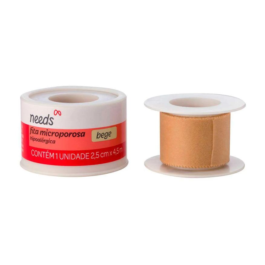 Needs Fita Microporosa Bege 2,5cm x 4,5m 1 unidade