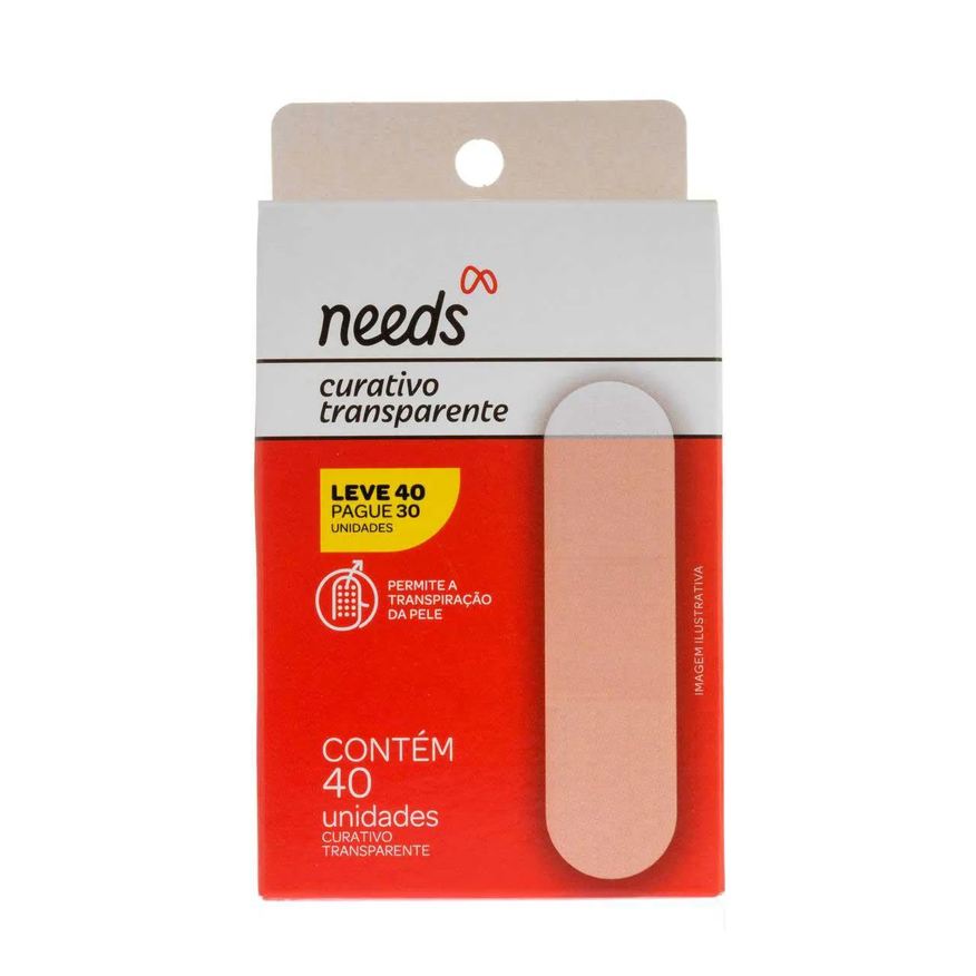 Needs Curativo Transparente 40 Unidades