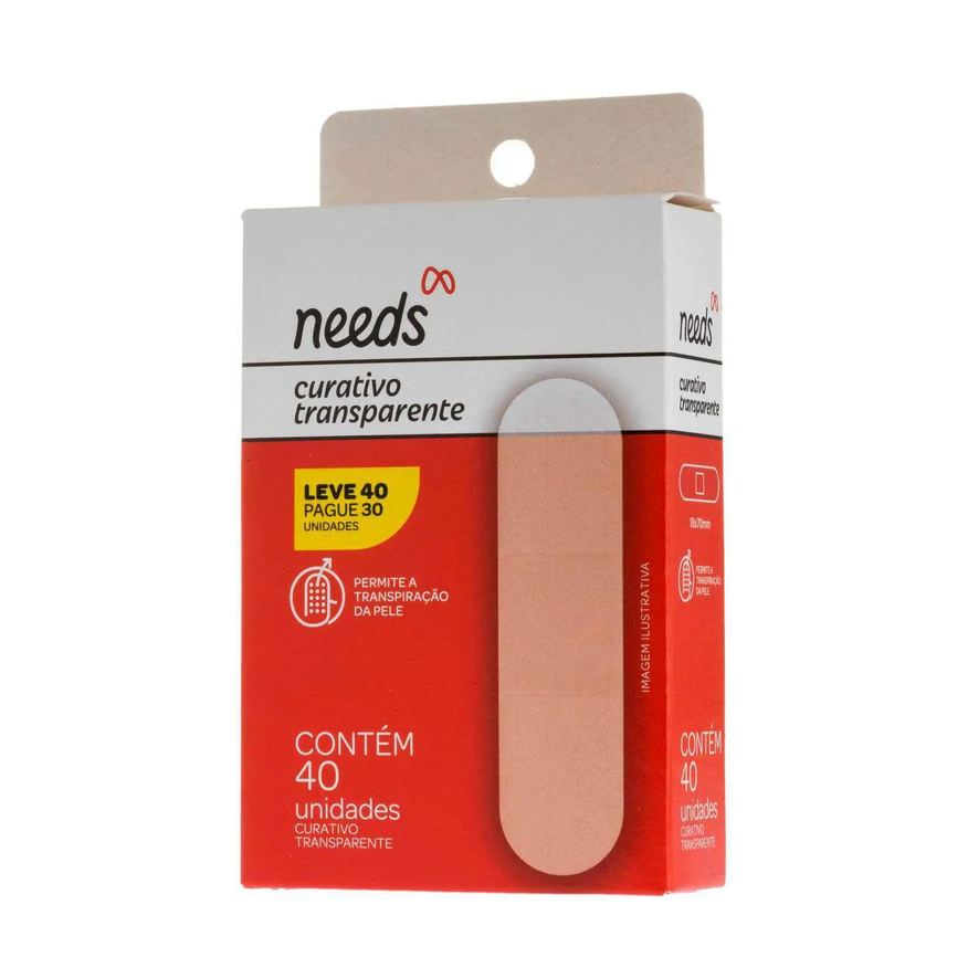 Needs Curativo Transparente 40 Unidades