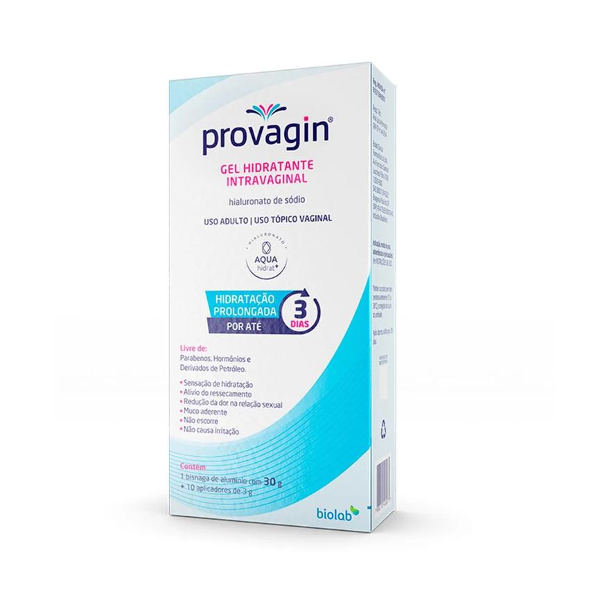 Provagin Gel Hidratante Intravaginal 30g com 10 Aplicadores de 3g