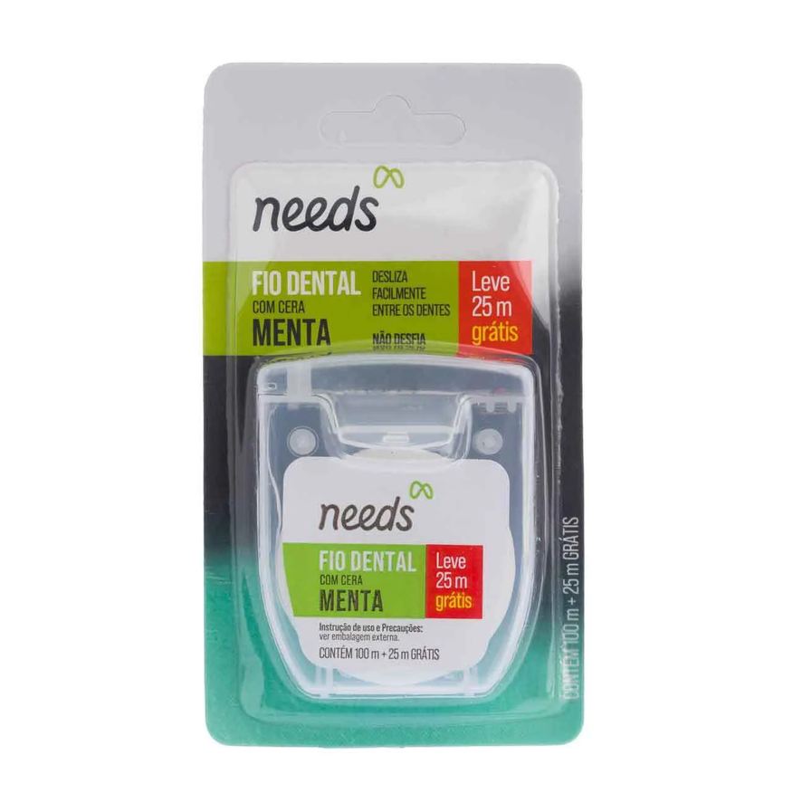 Needs Fio Dental com Cera Menta 125m