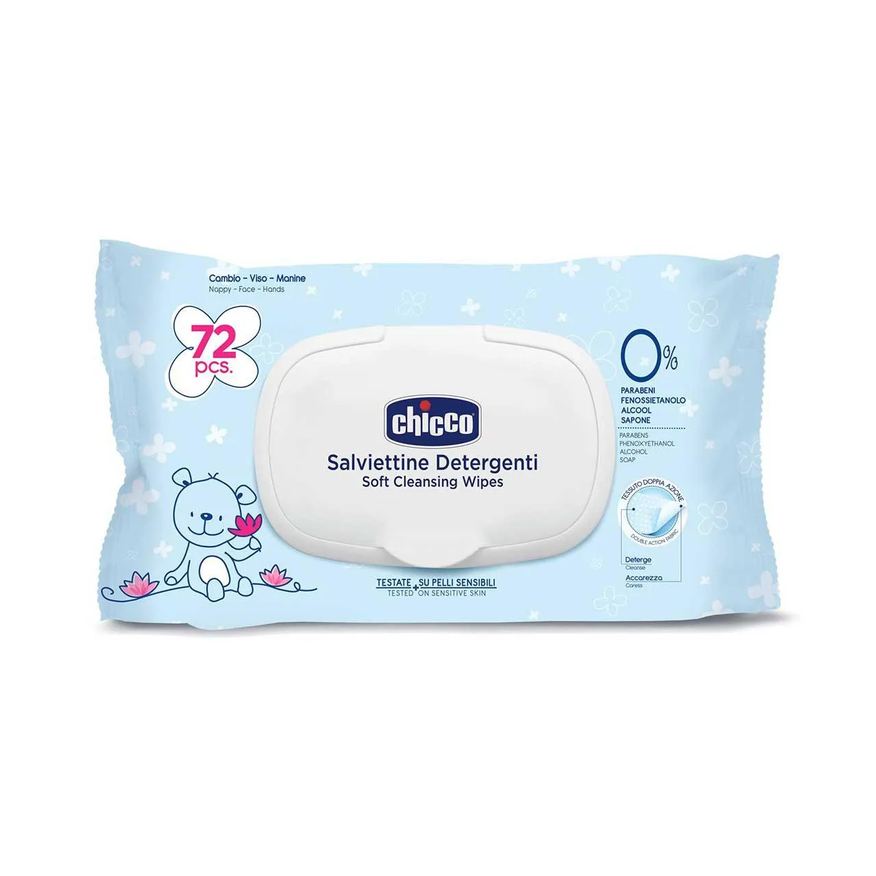 Chicco Lenço Umedecido Pele Sensível Sem Álcool 72 unidades