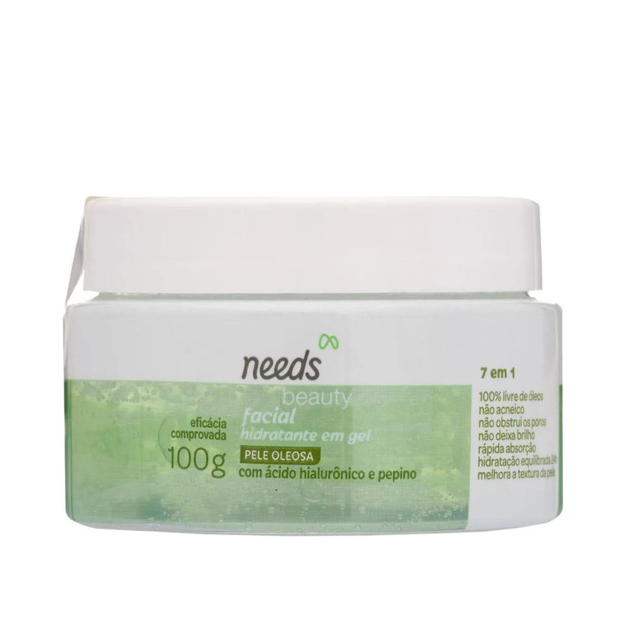 Needs Hidratante Facial Beauty Ácido Hialurônico e Pepino 100g