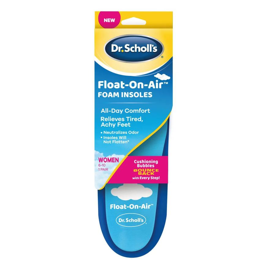 de Palmilha Gel Dr Scholls Float on Air Women Azul Transparente 1 par