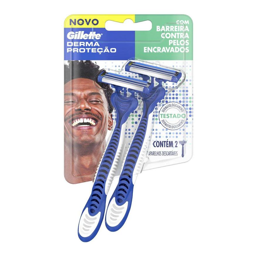 Prestobarba Barbeador Gillette Derma Proteção Descartável 2 unidades