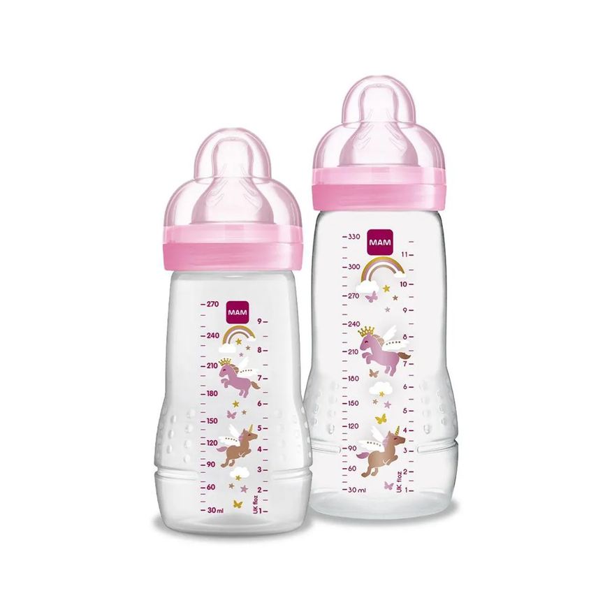 MAM Kit Mamadeira Easy Active + Active Set Rosa - 2 unidades