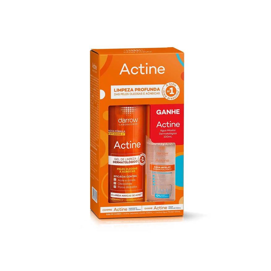 Darrow Kit Actine Gel de Limpeza 400ml + Água Micelar 100ml