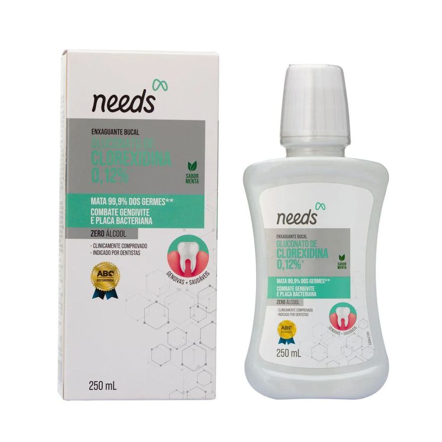 Needs Enxaguante Bucal Clorexidina 0,12% Menta Sem Álcool 250ml