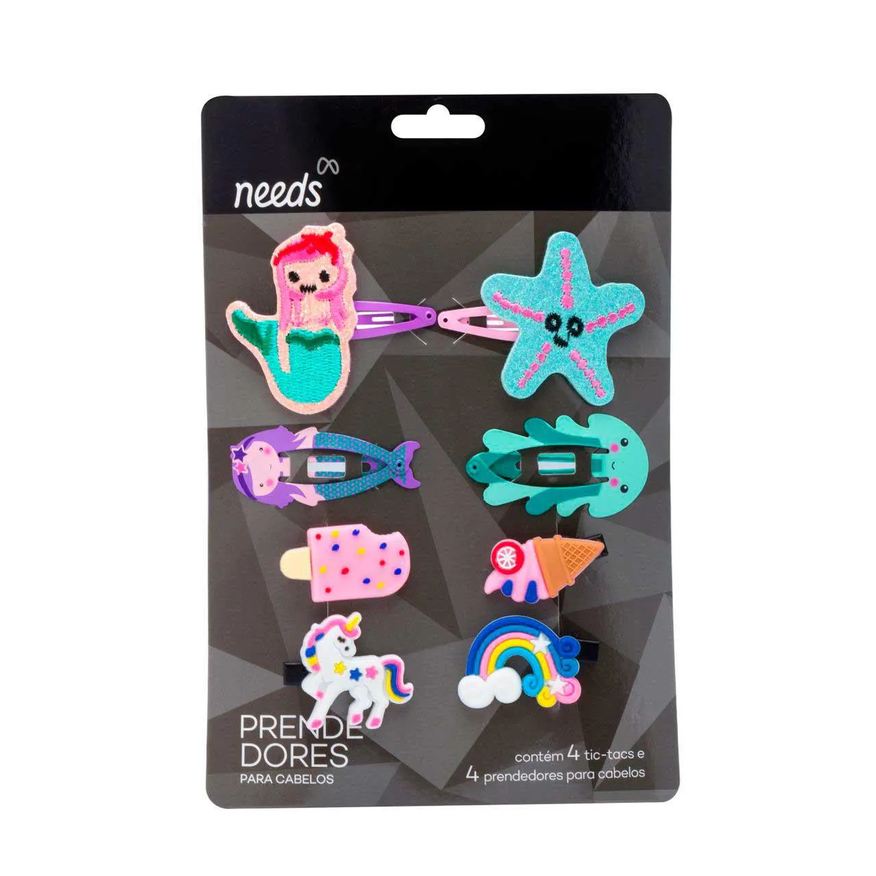 Needs Prendedores de Cabelo Sortidos Infantil 8 unidades